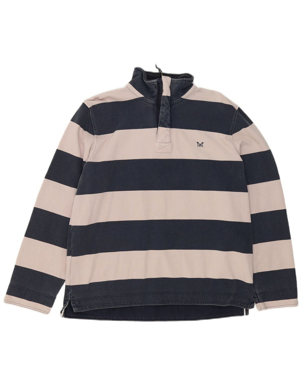 Crew Clothing Мужской свитшот с воротником на молнии Джемпер XL Темно-синий в полоску Хлопок