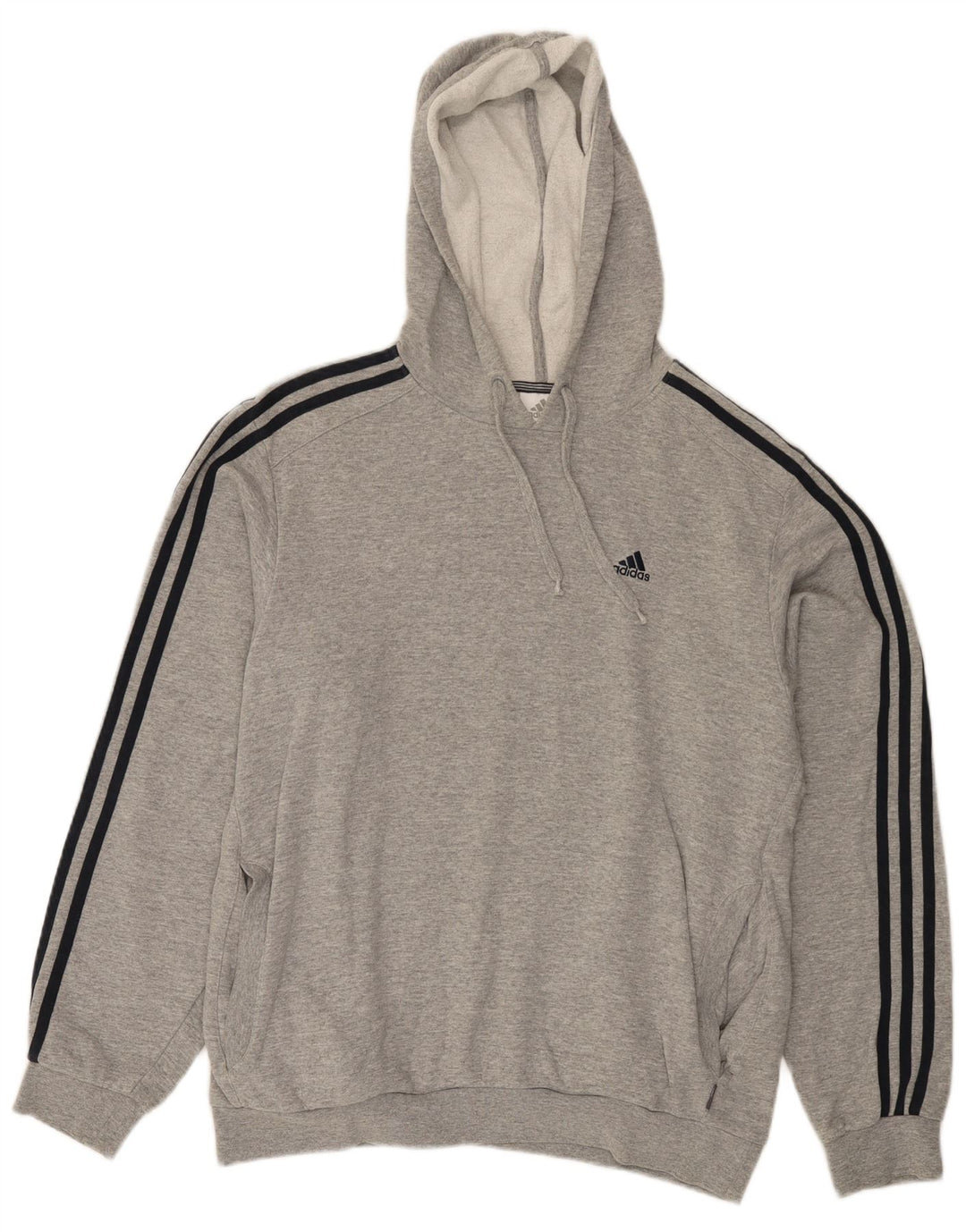 Мужской джемпер с капюшоном Adidas среднего серого цвета в крапинку, хлопок