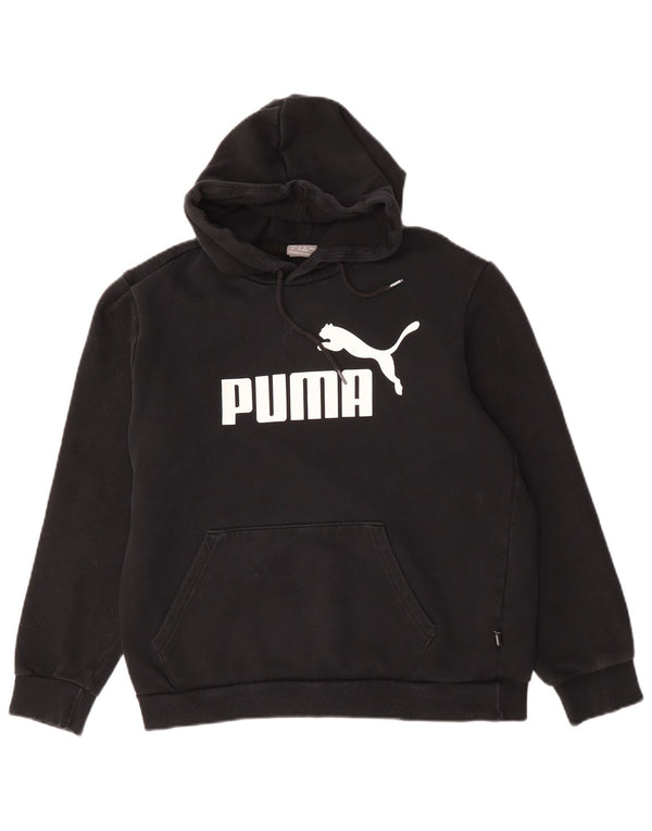 Мужской джемпер с капюшоном Puma, черный, хлопковый, среднего размера