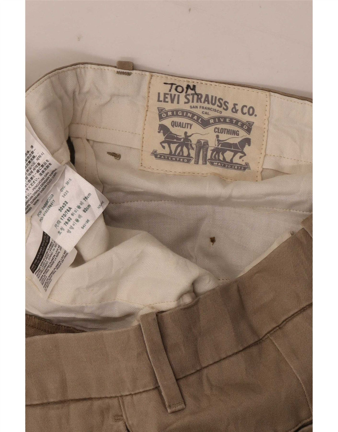 Мужские брюки-чиносы Levi's W30 L32 бежевого цвета, хлопок