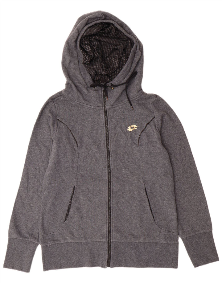 LOTTO Женский свитер с капюшоном на молнии UK 16 Большой Серый