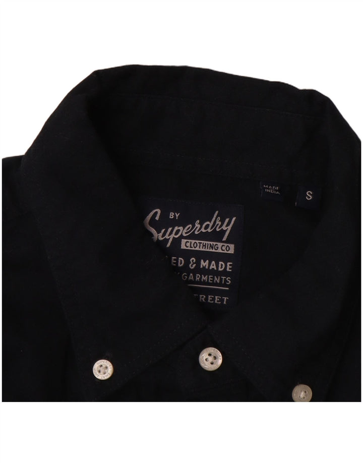 SUPERDRY Мужская рубашка, маленькая, темно-синяя, хлопок