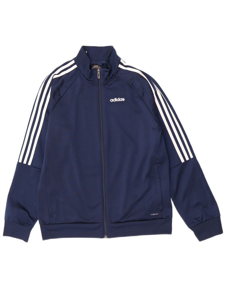 Спортивный костюм Adidas Climalite для мальчиков, верхняя куртка 13–14 лет, темно-синий полиэстер