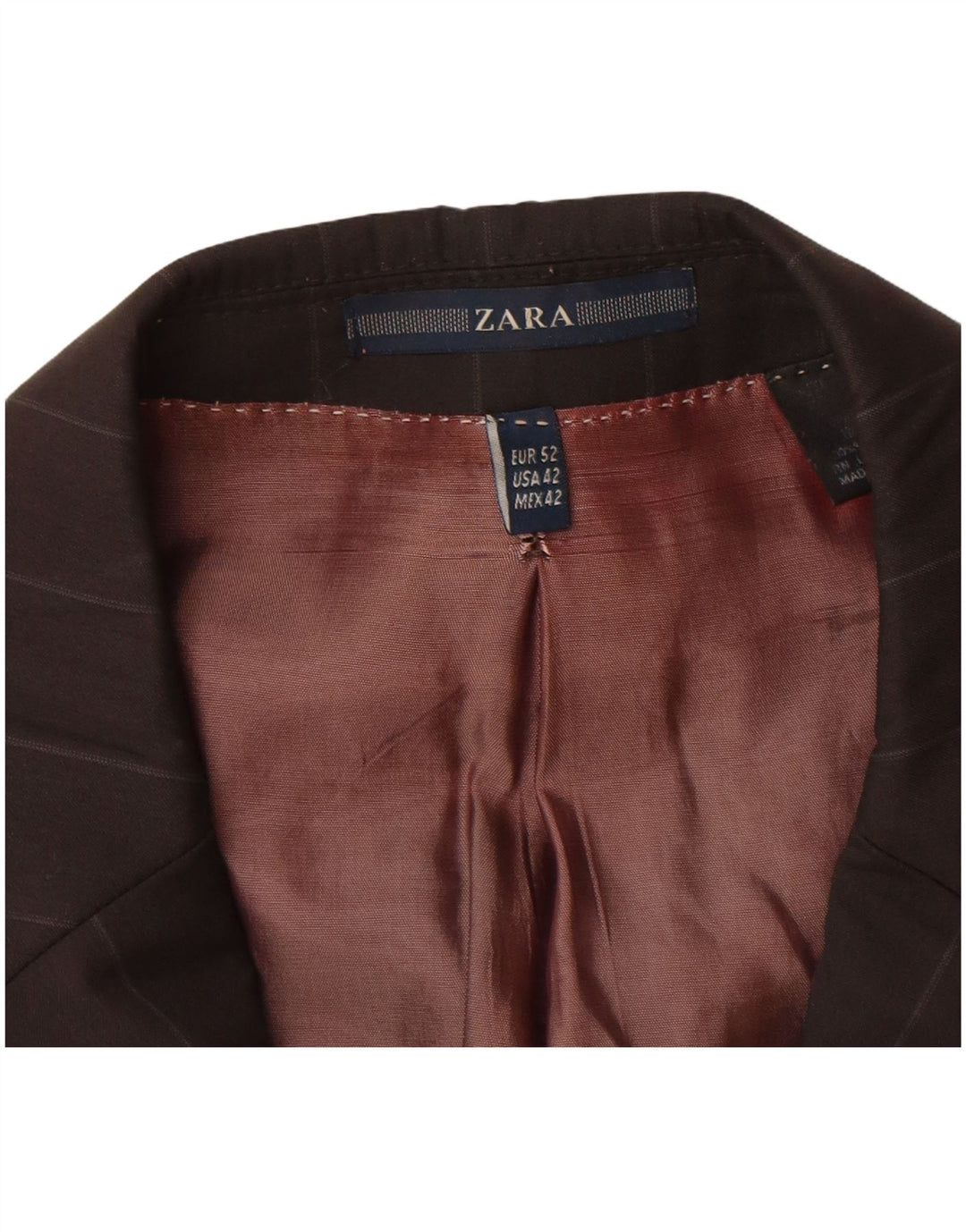Мужской пиджак Zara на 2 пуговицах EU 52, шерстяной в большую черную полоску