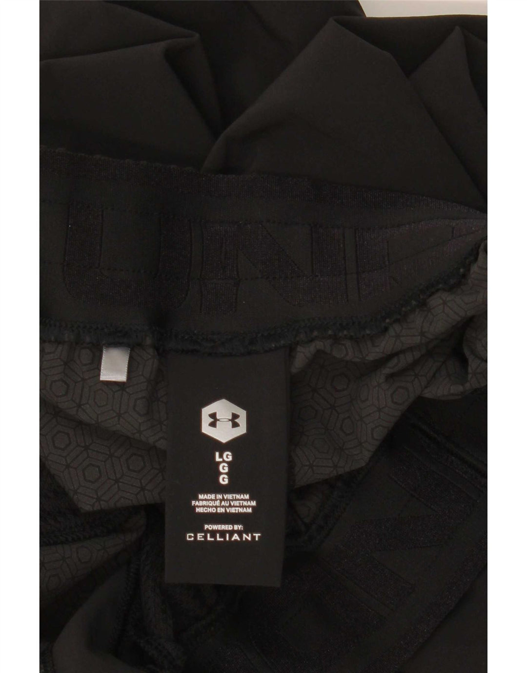 Женские спортивные брюки Under Armour UK 14, большие черные с геометрическим узором