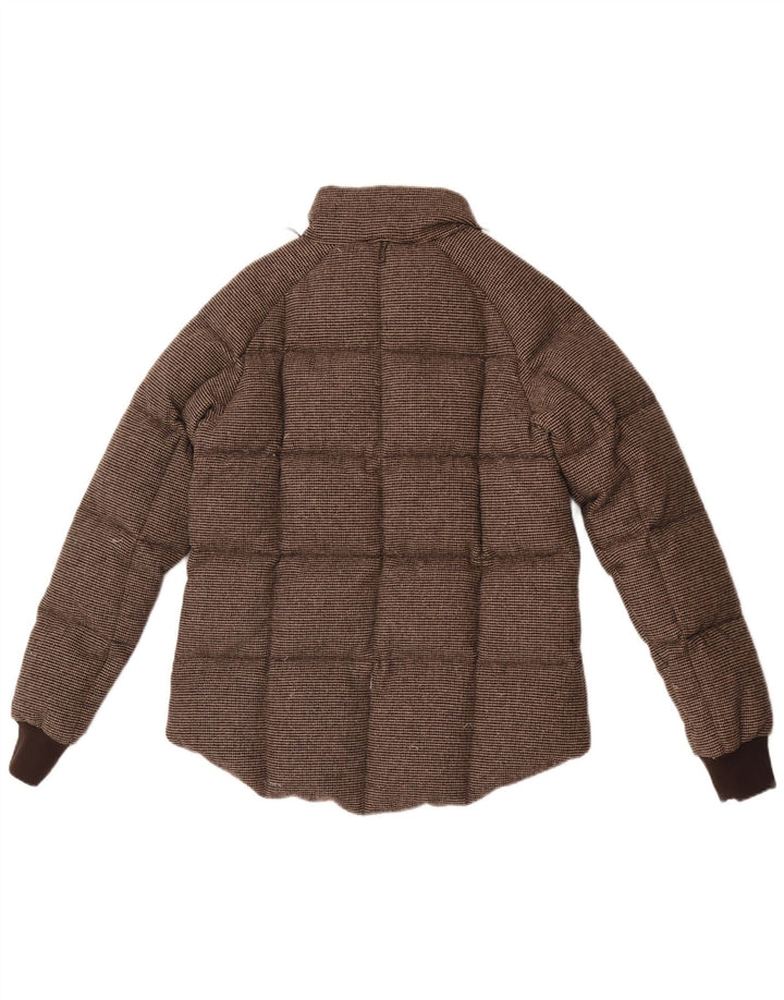Женская стеганая куртка Puffa UK 12, средний коричневый цвет в клетку