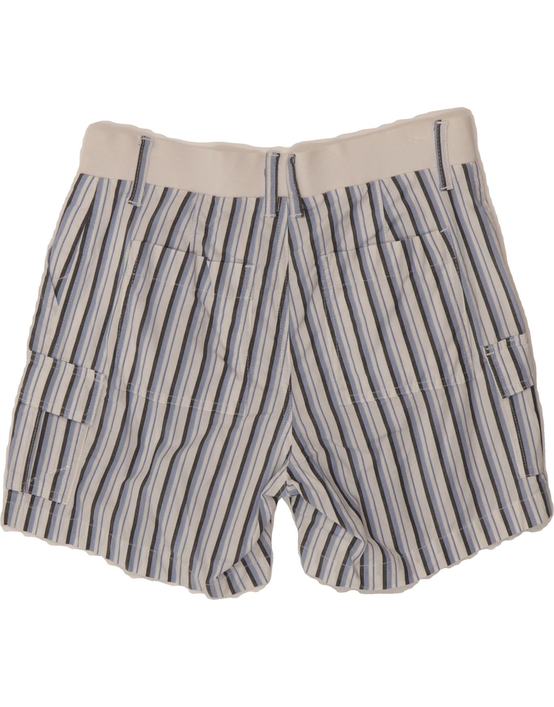 LEE Womens Regular Fit Mid Rise Cargo Shorts US 10 Large W32  Blue Striped Vintage Lee and Second-Hand Lee from Messina Hembry 