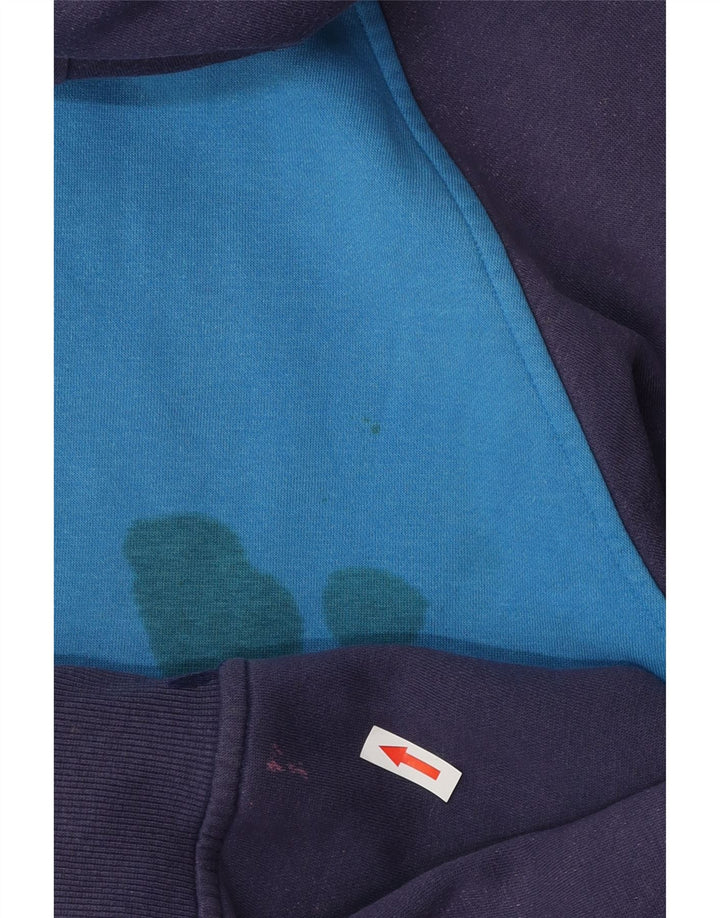 Мужской свитер с капюшоном Saltrock на молнии, большой синий, хлопок с цветными блоками