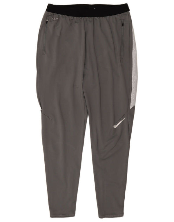 Мужские спортивные брюки Nike Dri Fit, большие серые полиэстер с цветными блоками