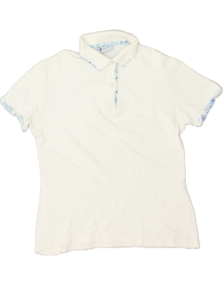 SERGIO TACCHINI Womens Loose Fit Polo Shirt IT 38 XS White | Vintage Sergio Tacchini | Thrift | Second-Hand Sergio Tacchini | Used Clothing | Messina Hembry 