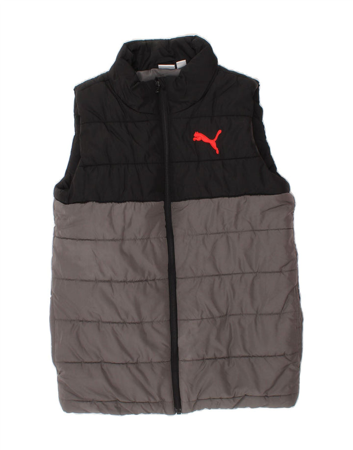 PUMA Boys Padded Gilet 10-11 Years Medium  Grey Colourblock Polyester Vintage Puma and Second-Hand Puma from Messina Hembry 