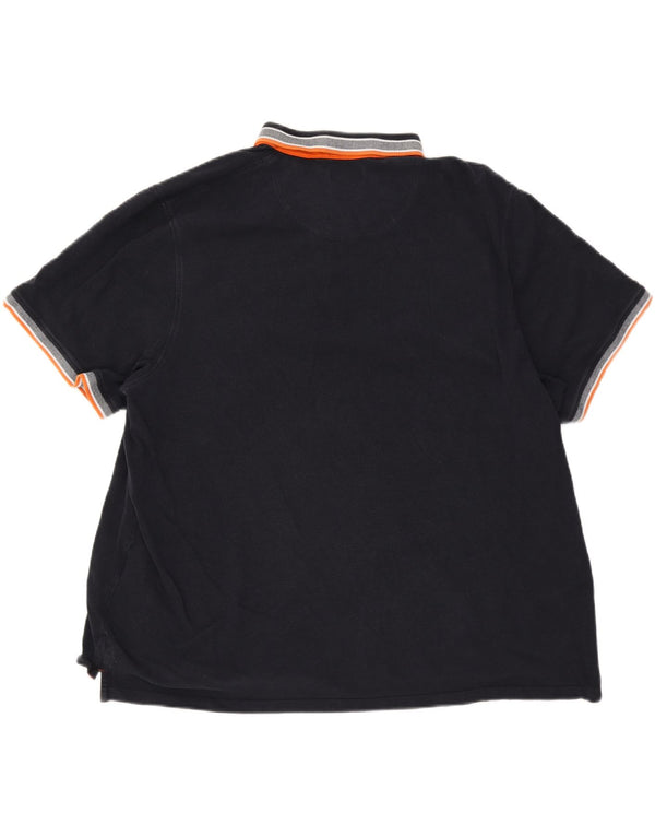 Мужская рубашка-поло Jack & Jones 4XL, хлопковая темно-синяя полоска