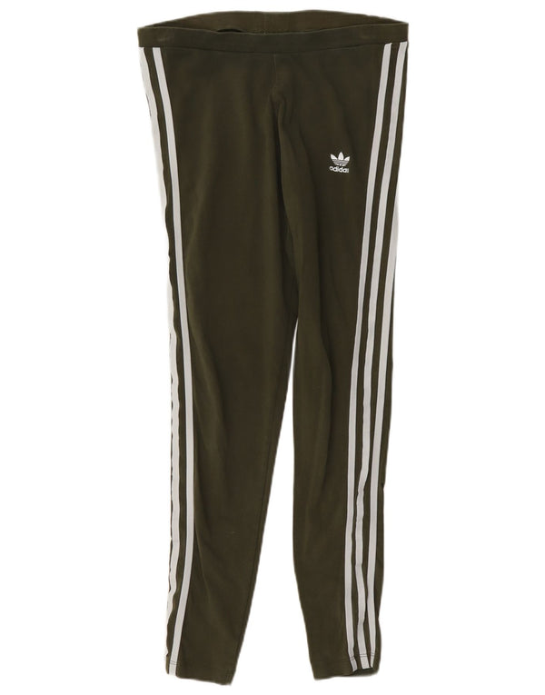 Женские леггинсы Adidas UK 14, хлопок среднего цвета хаки