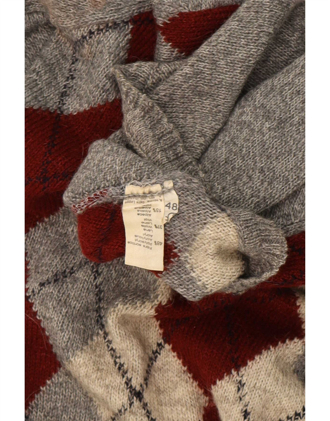 Мужской джемпер Rodes с круглым вырезом IT 48 Medium Grey Argyle/Diamond