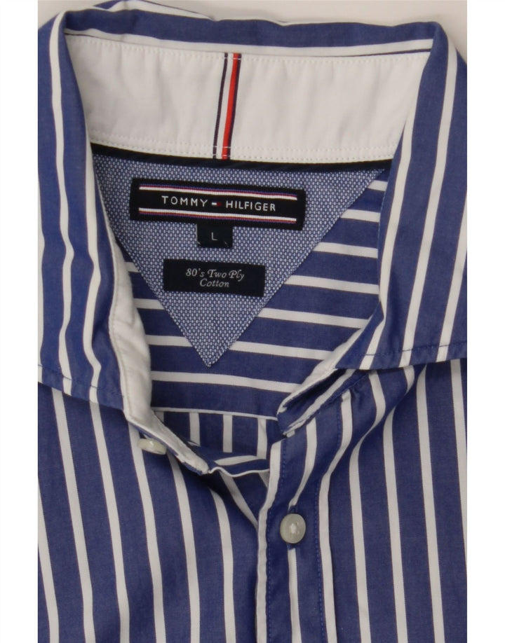 Мужская рубашка Tommy Hilfiger из хлопка в большую синюю полоску