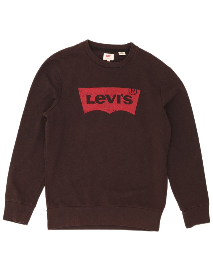 Мужской свитшот с рисунком Levi's, маленький коричневый хлопковый джемпер