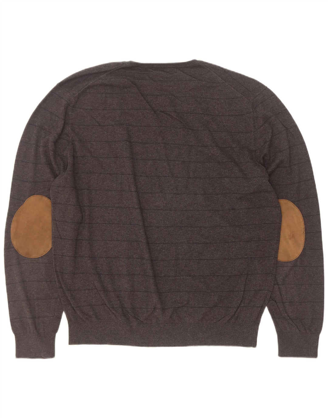 Мужской джемпер с v-образным вырезом Massimo Dutti 2XL, черный в полоску