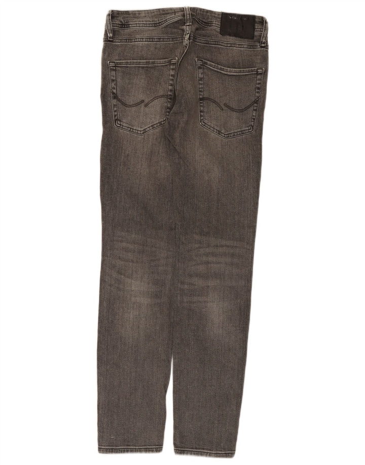 JACK & JONES Мужские потертые узкие джинсы W30 L30 Серые хлопковые