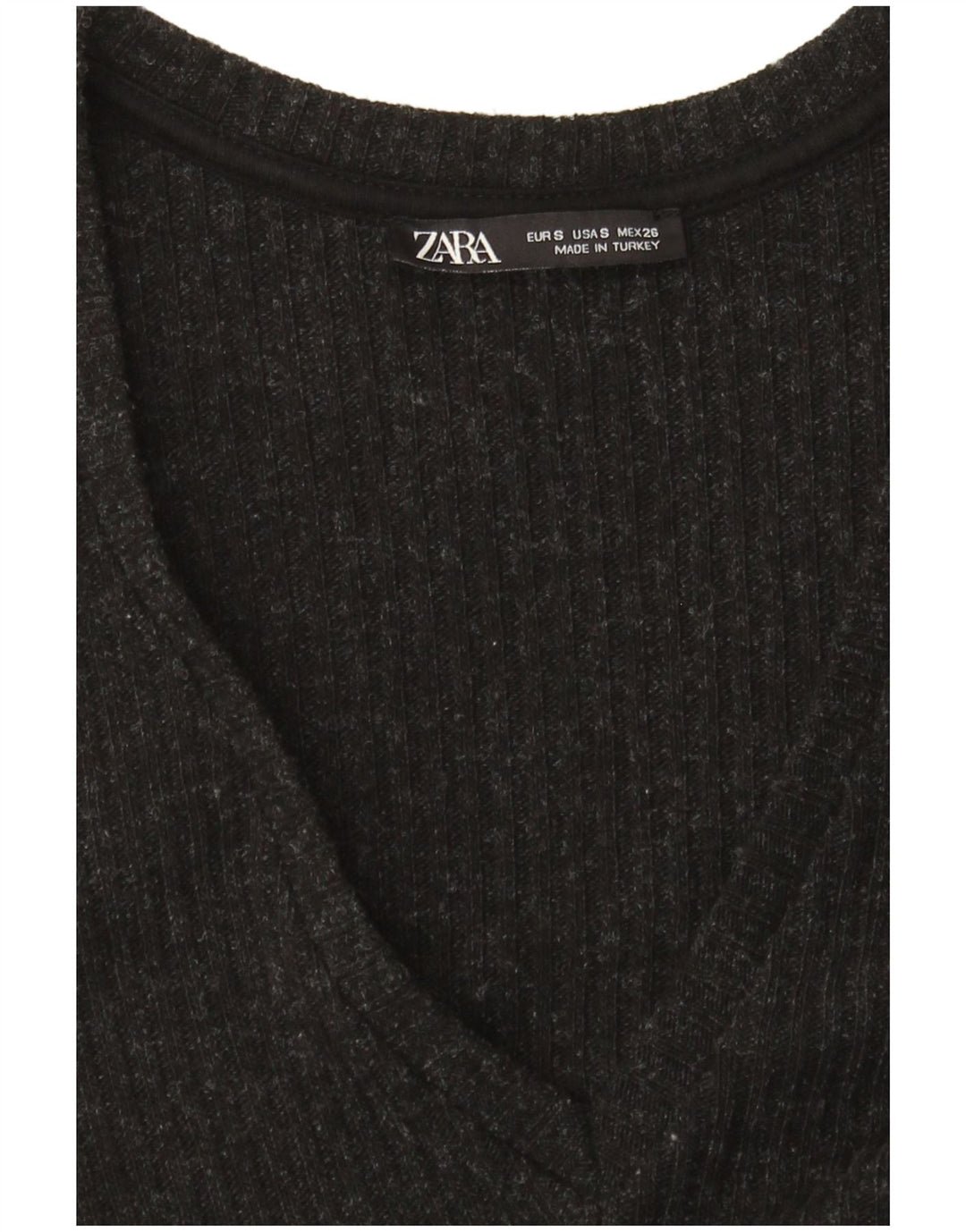 Женское платье-джемпер с длинными рукавами Zara UK 10, маленькое черное