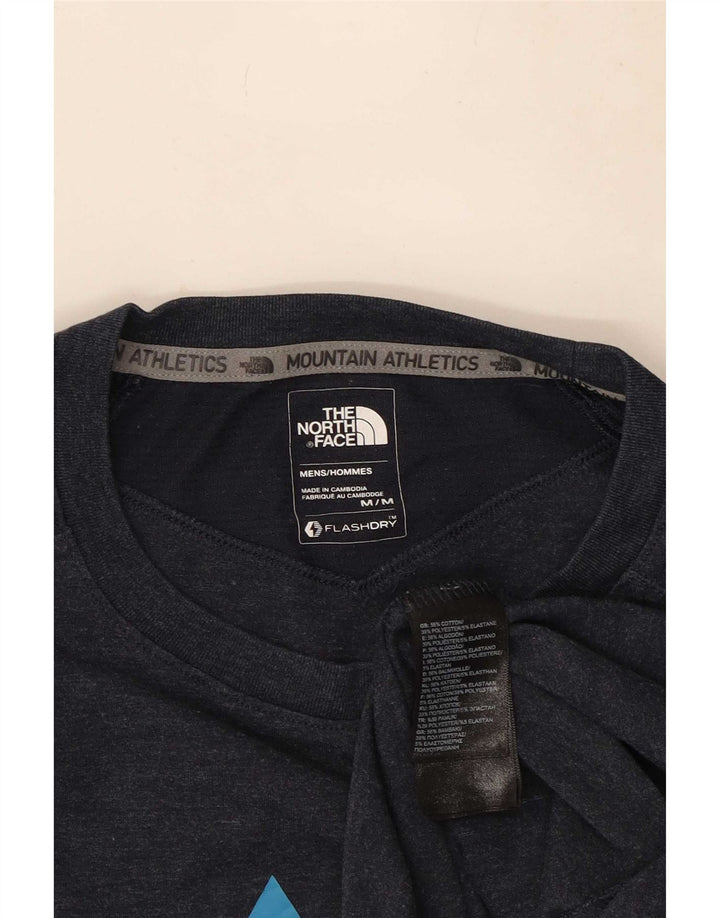 Мужская футболка с рисунком The North Face, темно-синий, хлопковый топ среднего размера