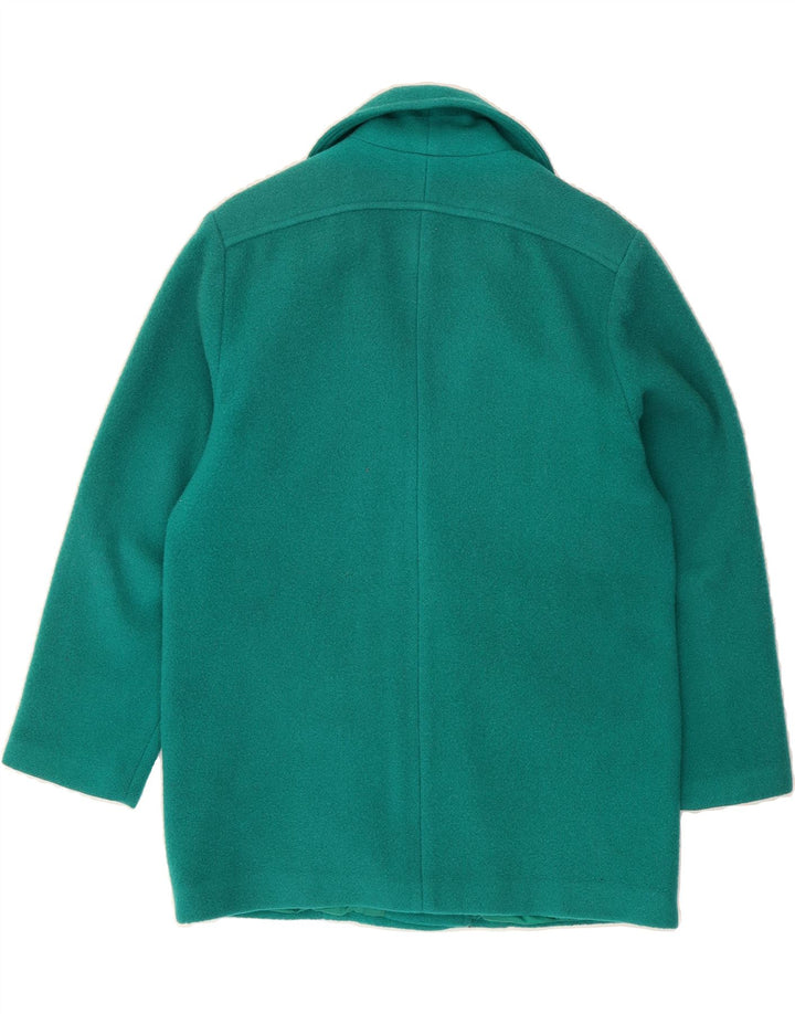 CLOVER Womens Double Breasted Coat UK 12 Medium Green Wool Vintage Clover and Second-Hand Clover from Messina Hembry 