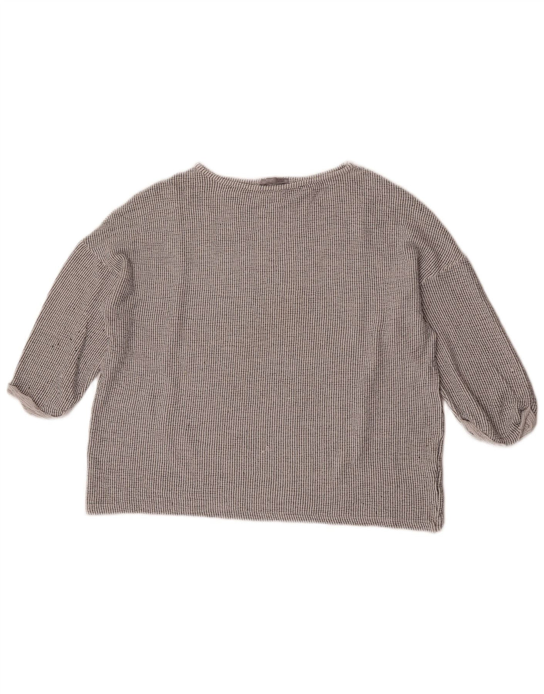 Женская блузка оверсайз с рукавом 3/4 Zara UK 14, средний серый в полоску