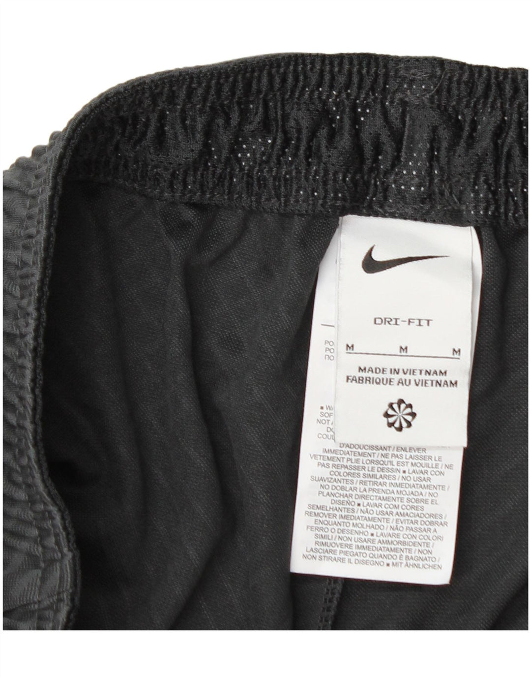 Мужские спортивные шорты Nike Dri Fit среднего размера, черный полиэстер с геометрическим рисунком