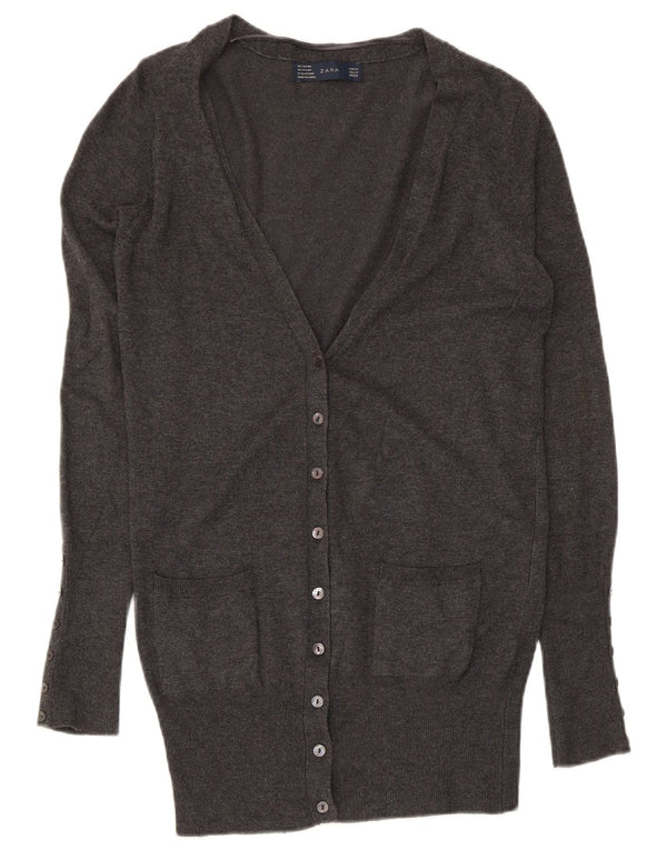 Женский кардиган Zara UK 12, средний серый вискоза