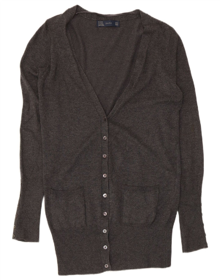 Женский кардиган Zara UK 12, средний серый вискоза
