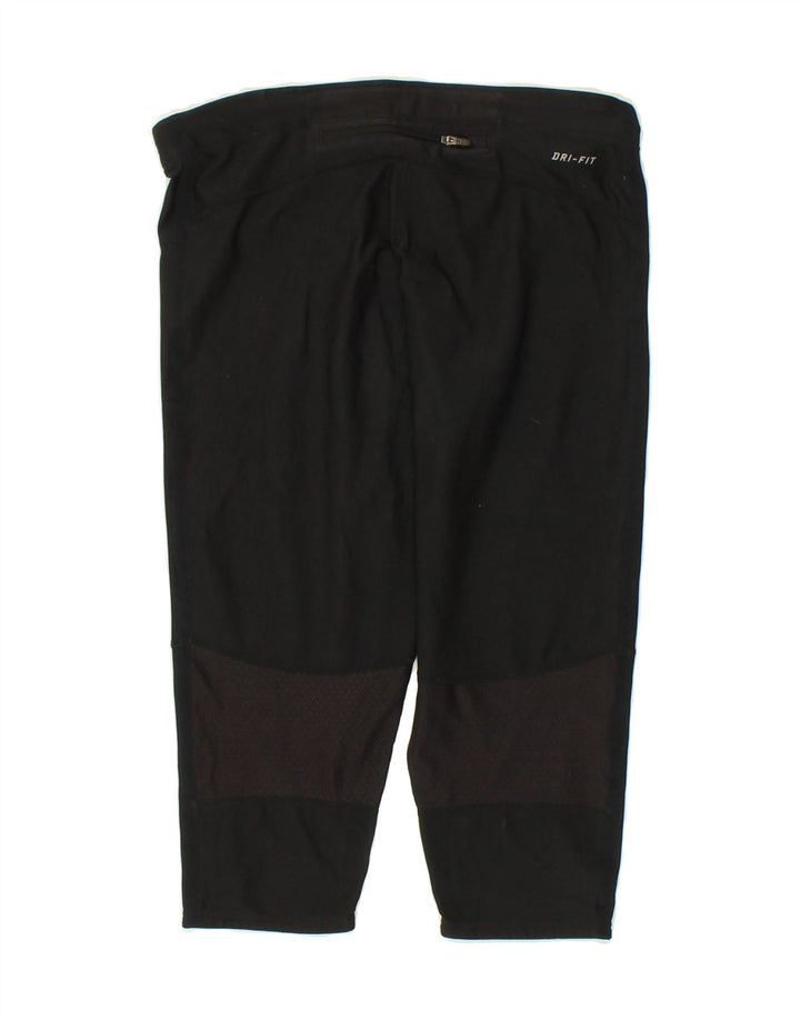 NIKE Womens Dri Fit Capri Tracksuit Trousers UK 12 Medium Black Polyester Vintage Nike and Second-Hand Nike from Messina Hembry 