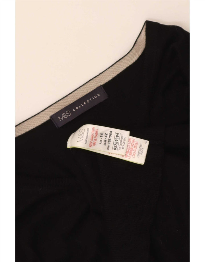 Женский кардиган Marks & Spencer UK 14, средний черный, вискоза