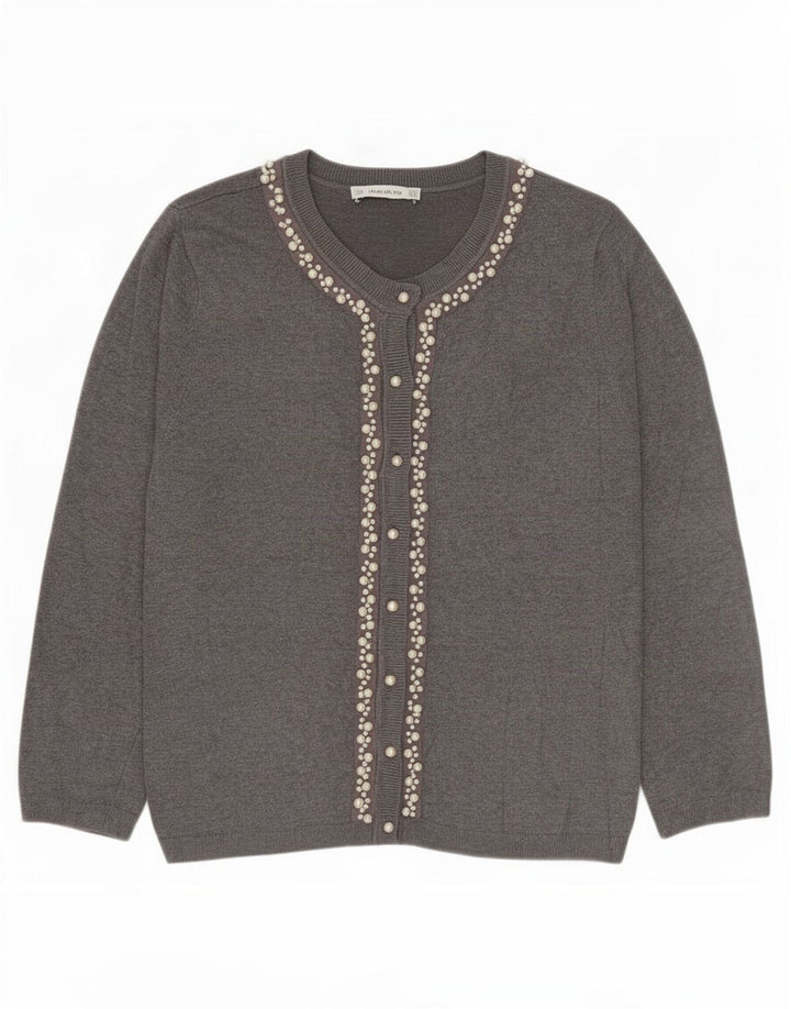 Женский кардиган Zara UK 14, большой серый цвет