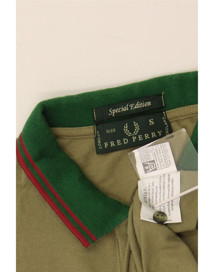 Мужская рубашка-поло FRED PERRY, маленькая зеленая, хлопок
