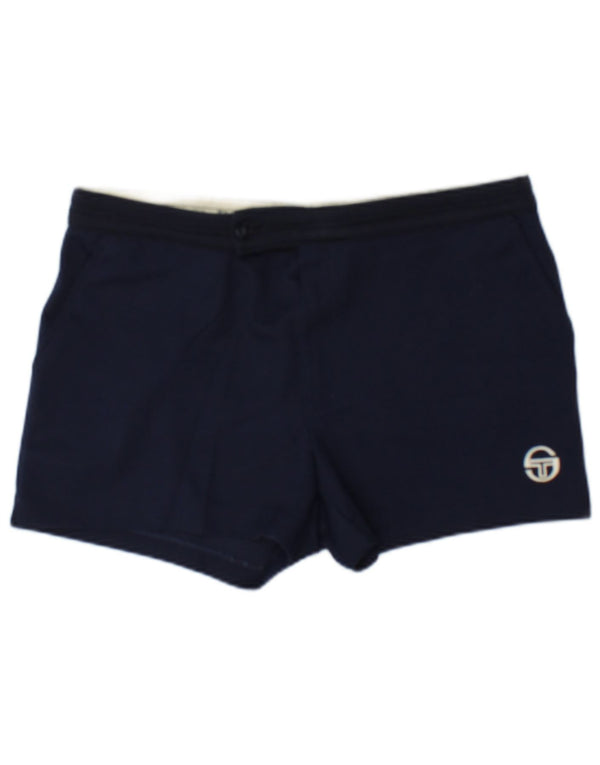 Женские спортивные шорты Sergio Tacchini UK 14, большие темно-синие, полиэстер