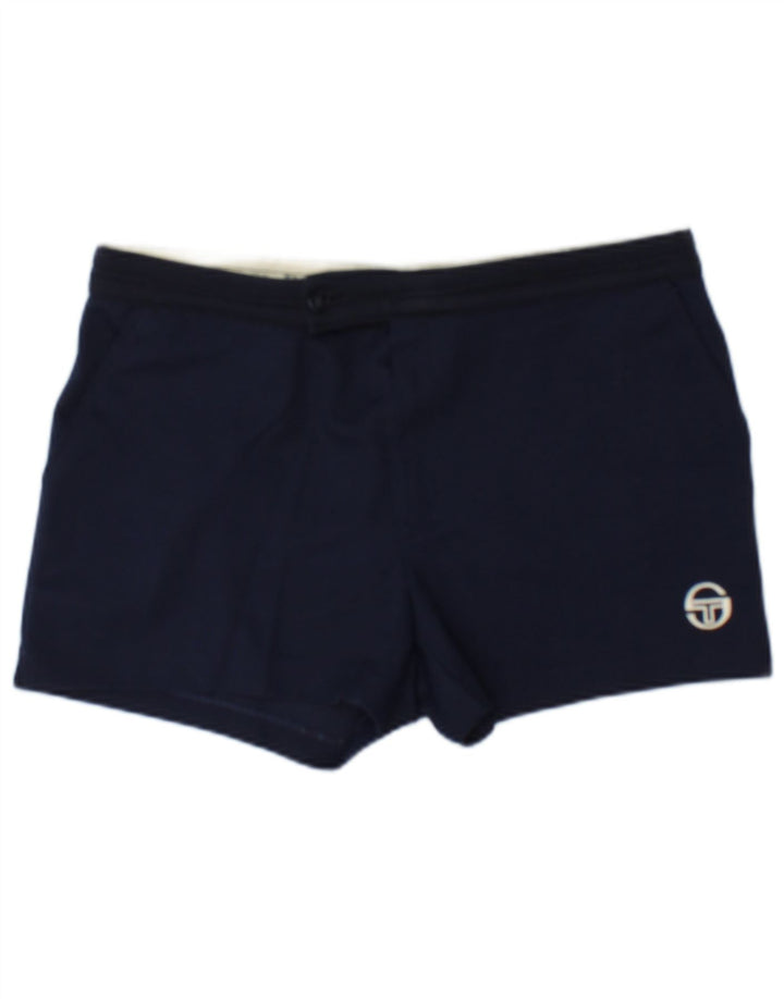 Женские спортивные шорты Sergio Tacchini UK 14, большие темно-синие, полиэстер