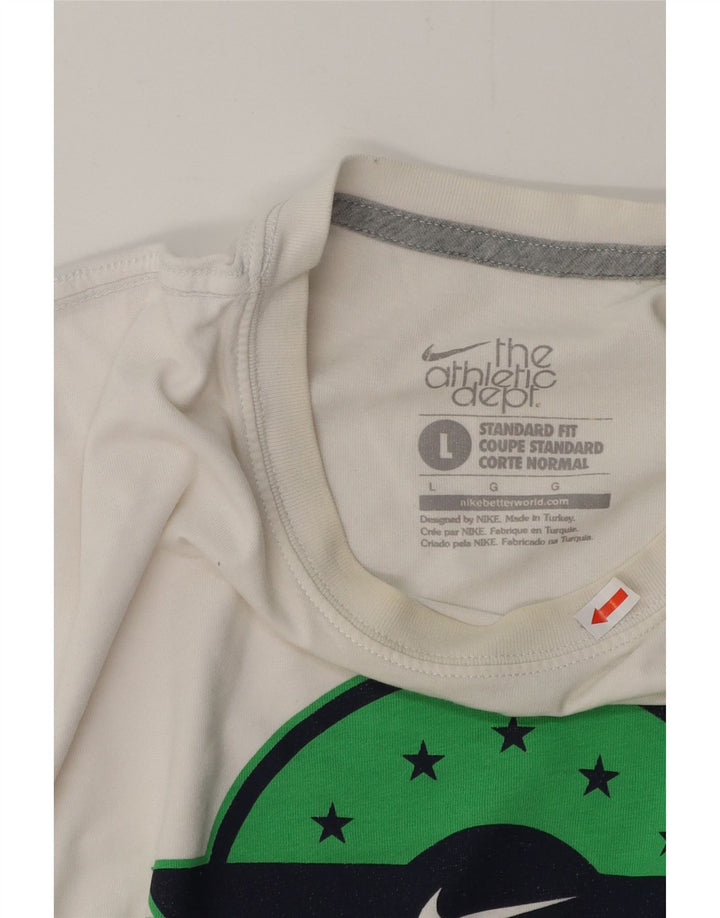 Мужская футболка-купе NIKE Standard Standard Fit с рисунком, большой белый топ