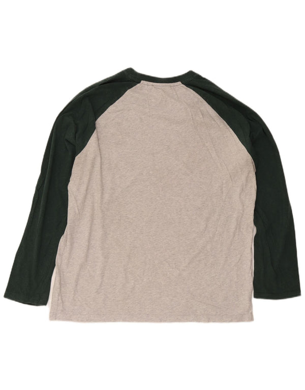 Superdry Mens Top Long Sleeve 2XL Grey Colourblock Cotton