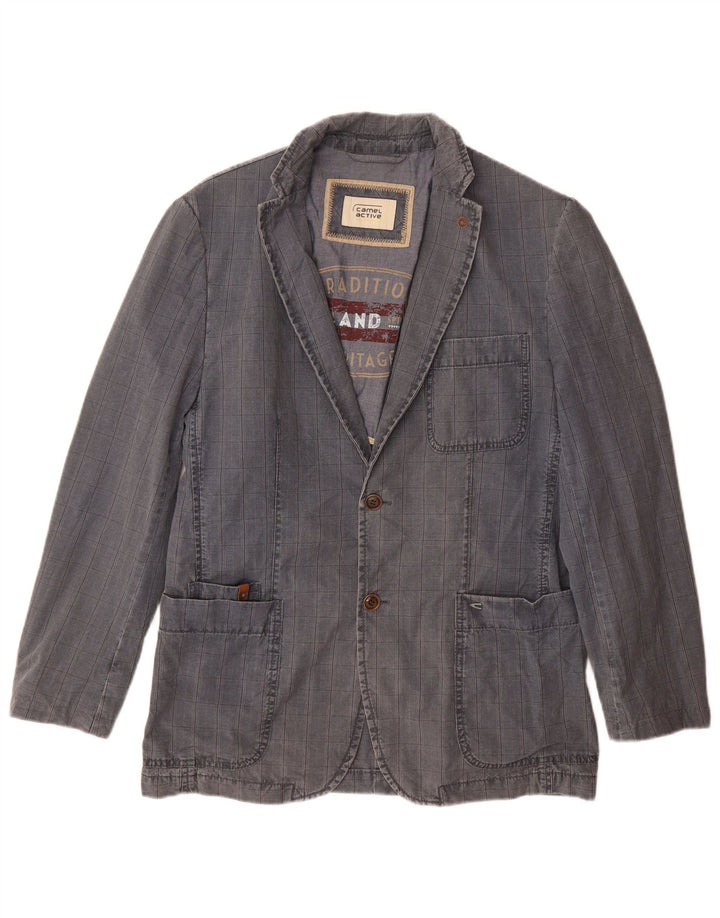 Мужской пиджак на 2 пуговицах CAMEL ACTIVE IT 48, хлопковый средний синий в клетку