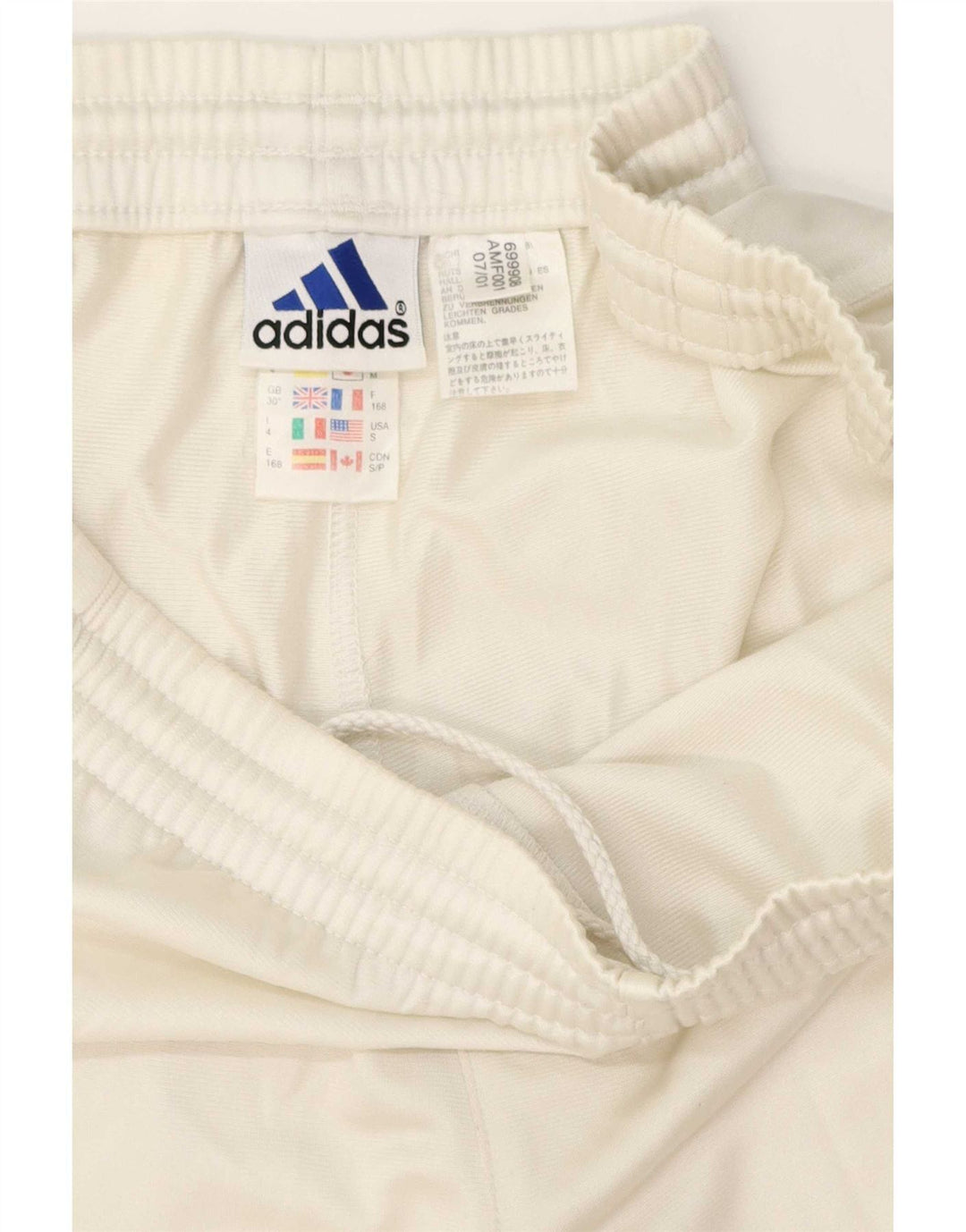 Мужские спортивные брюки Adidas среднего размера из полиэстера белого цвета