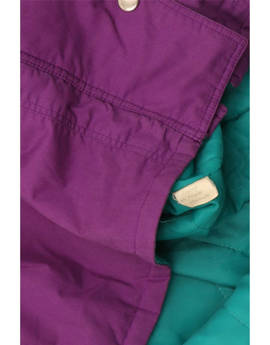 Винтажная женская ветровка, Великобритания, 18 XL, фиолетовый полиэстер с цветными блоками