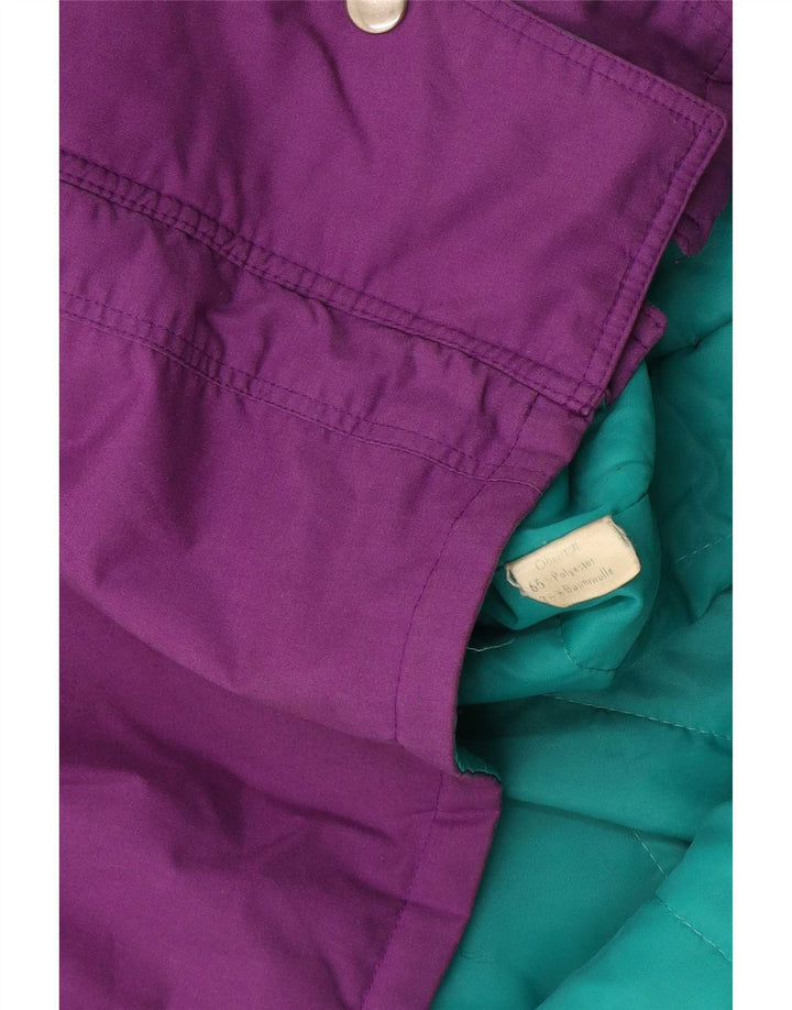 Винтажная женская ветровка, Великобритания, 18 XL, фиолетовый полиэстер с цветными блоками