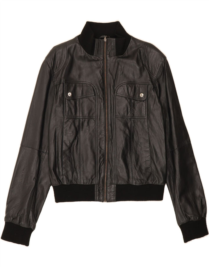 AVIATRIX Womens Leather Jacket UK 12 Medium Black Leather Vintage Aviatrix and Second-Hand Aviatrix from Messina Hembry 