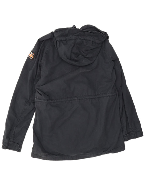 Мужская парка Superdry с капюшоном UK 46 3XL Темно-синий хлопок