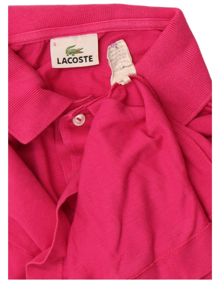 Мужская рубашка-поло Lacoste, размер 5, большая розовая, хлопок