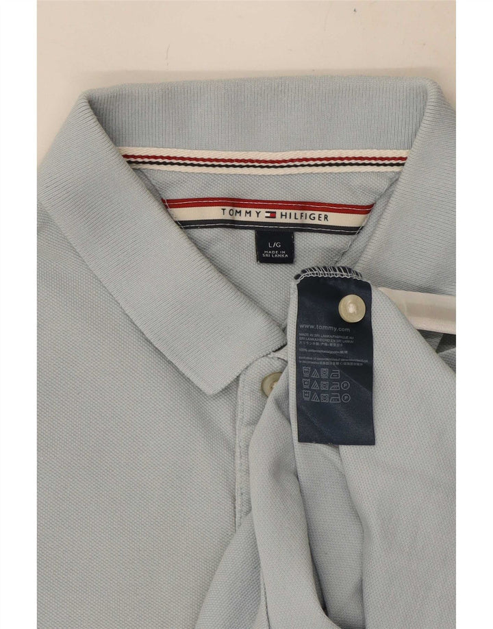 Мужская рубашка-поло Tommy Hilfiger, большая синяя хлопковая