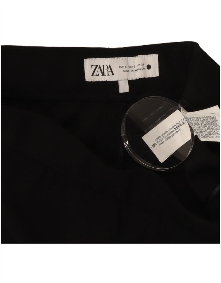 Женские повседневные брюки Zara Bootcut, маленькие W26 L28, черные, полиэстер