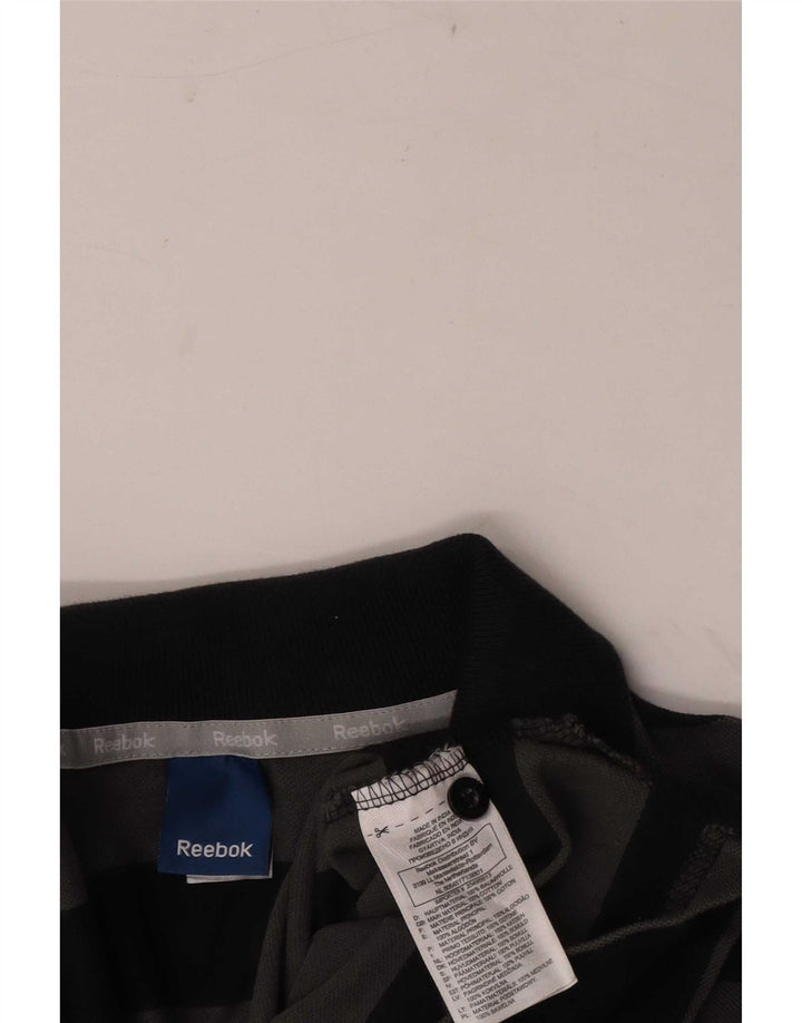Мужская рубашка-поло Reebok XL, хлопковая серая полоска