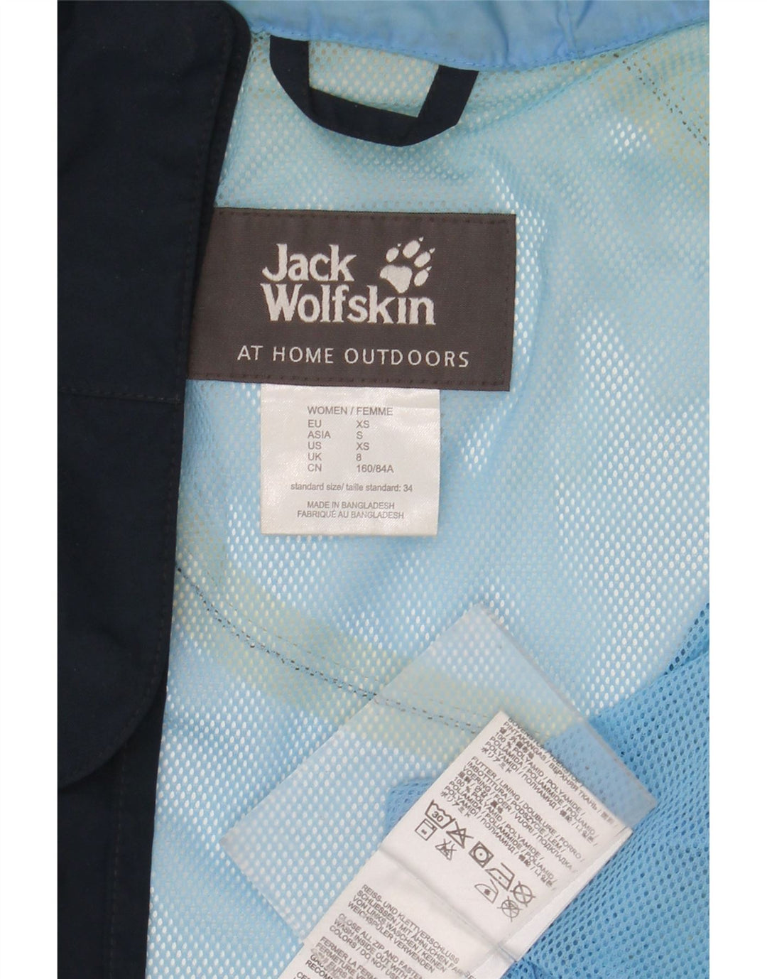 JACK WOLFSKIN Женская дождевик свободного кроя с капюшоном UK 8 XS Темно-синий