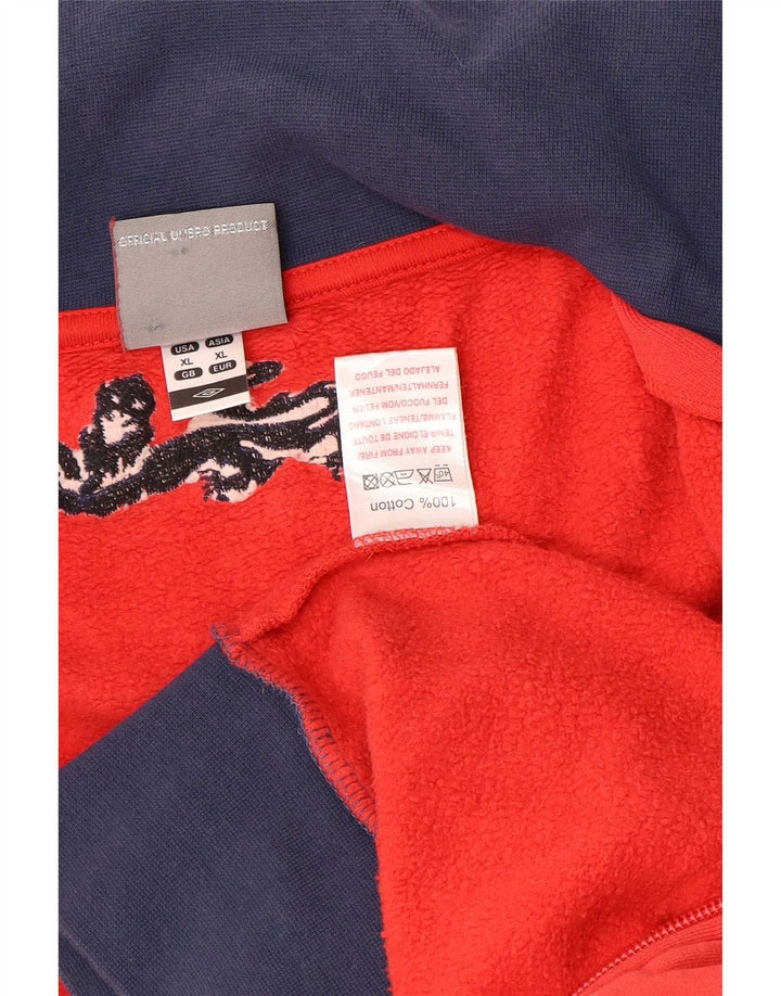 Мужской спортивный костюм Umbro, верхняя куртка XL, красный хлопок с цветными блоками