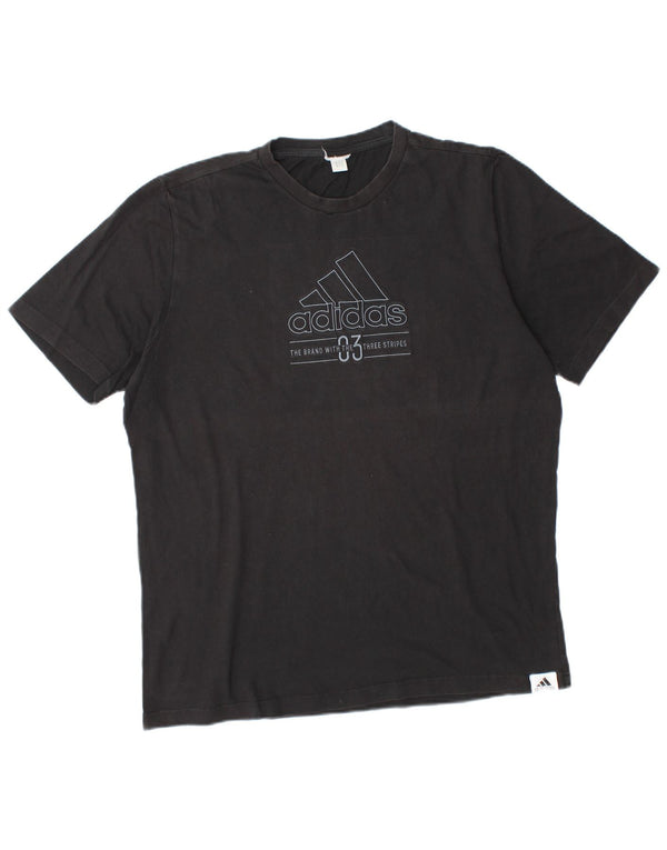 Мужская футболка с рисунком ADIDAS, большая черная
